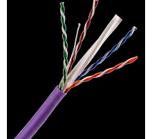  Кабель TWT UTP, 4 пары, Кат.6, нг(А)-LS, IEC 60332-3, 305 метров, фиолетовый
